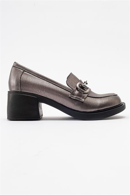 124-7116-17-PLATIN DESENLISONO Platin Desenli Kadın Ayakkabı