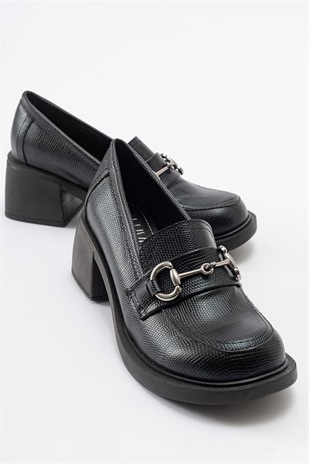 124-7116-16-SIYAH DESENLISONO Siyah Desenli Kadın Ayakkabı