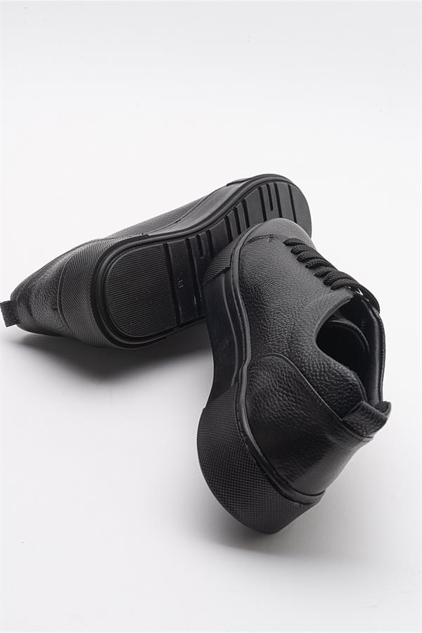 5-2244-2-SIYAH/SIYAH CILTVUNO Siyah Siyah Cilt Deri Kadın Sneakers