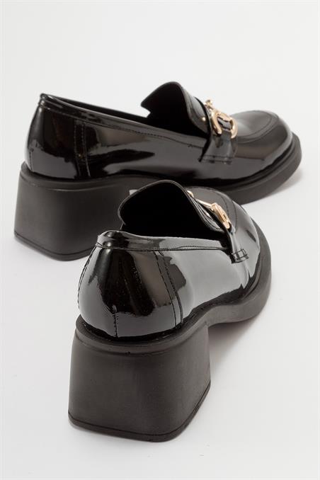 124-7116-1-SIYAHSONO Siyah Rugan Kadın Ayakkabı
