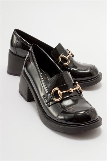 124-7116-1-SIYAHSONO Siyah Rugan Kadın Ayakkabı