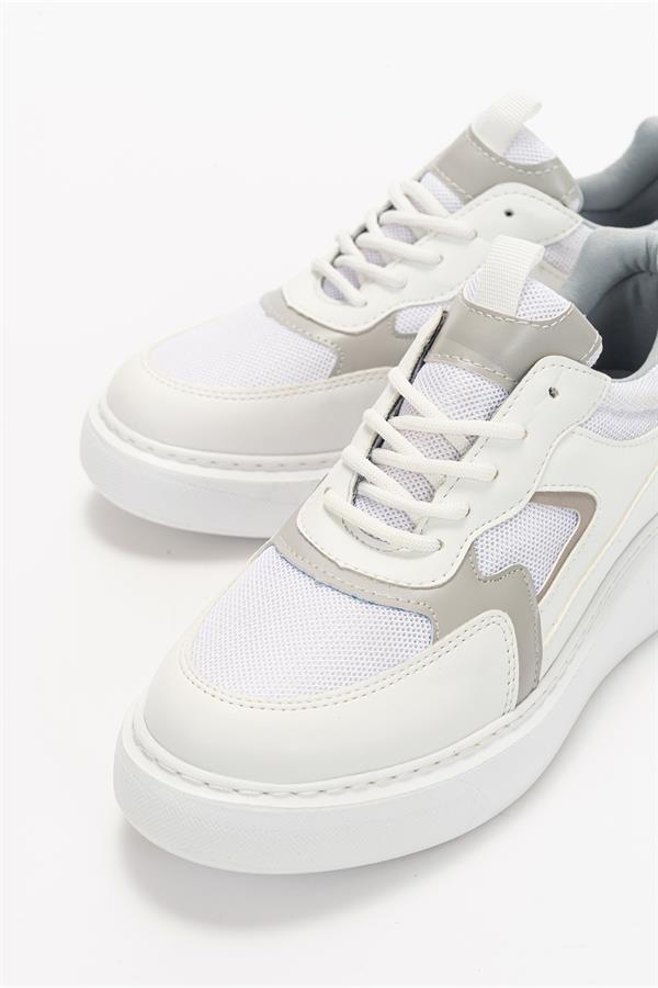 17-705-4-BEYAZ/GRIAERE Beyaz Gri Kadın Spor Ayakkabı