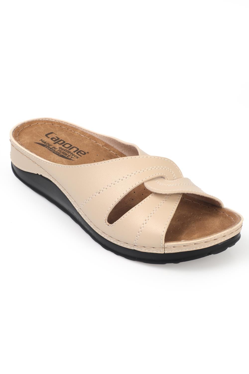 Capone 107090 Women Beige Slingback Comfort Anatomical Sandals