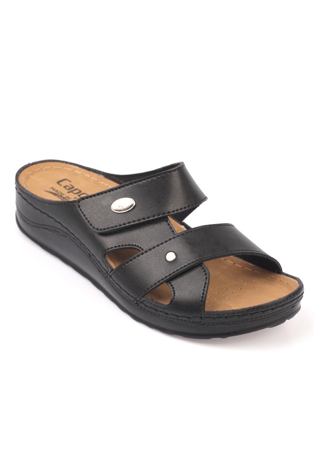 Capone 107090 Women Black Slingback Comfort Anatomical Sandals