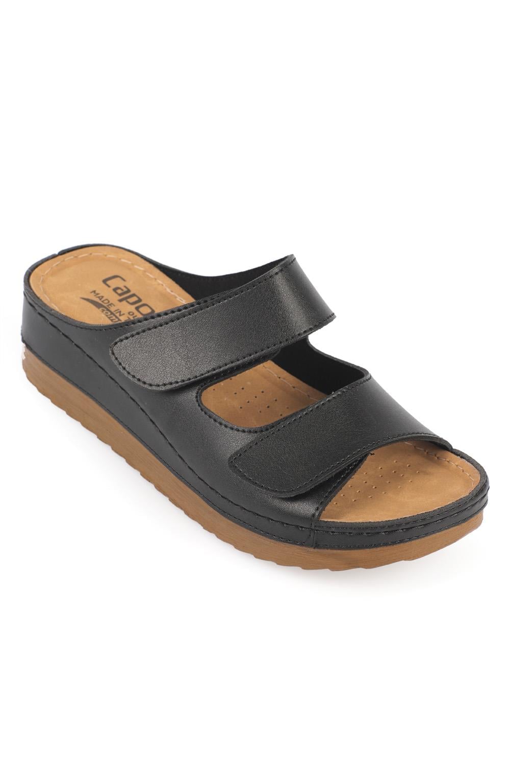 Capone 107090 Women Black Slingback Comfort Anatomical Sandals