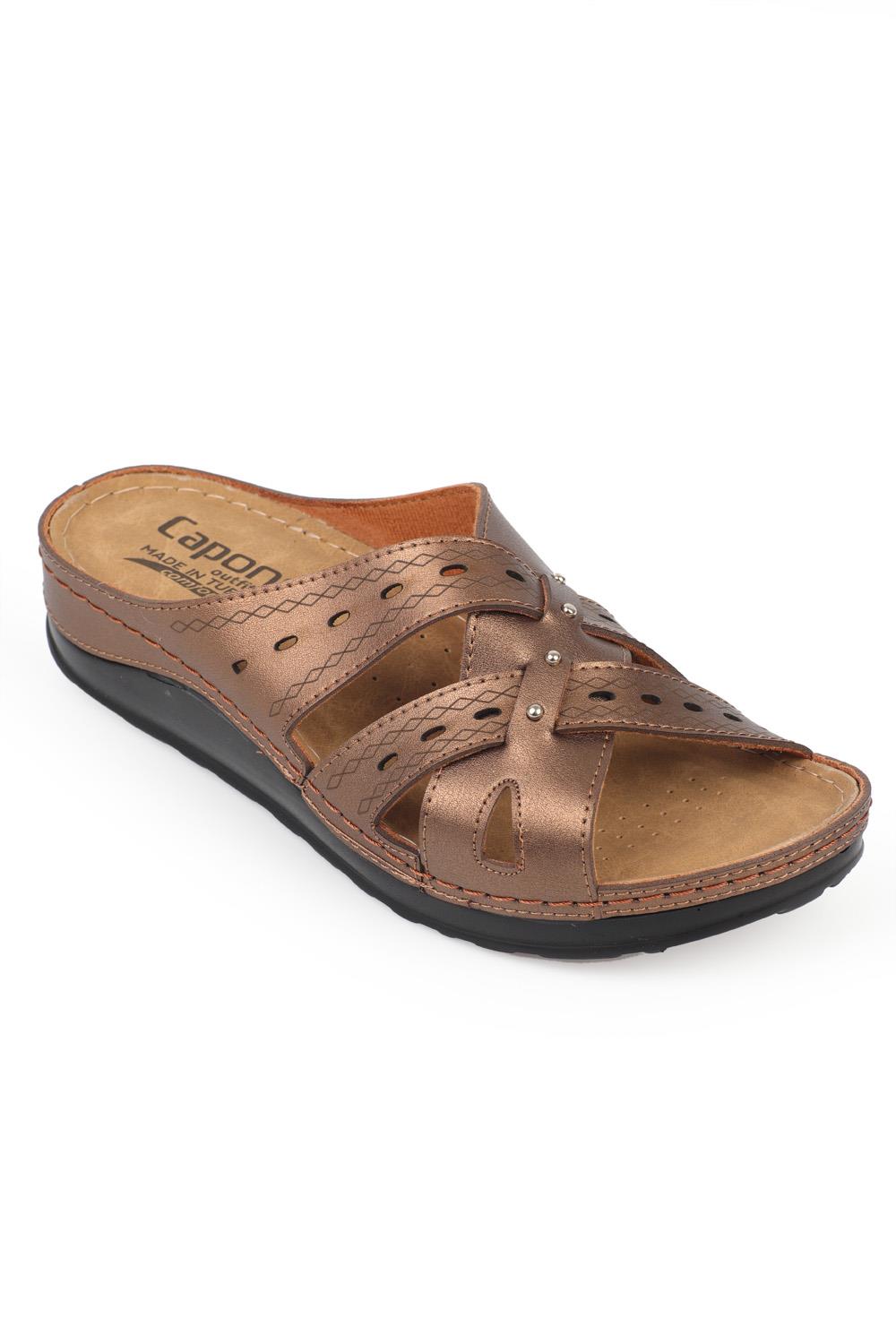 Capone 107090 Women Copper Slingback Comfort Anatomical Sandals