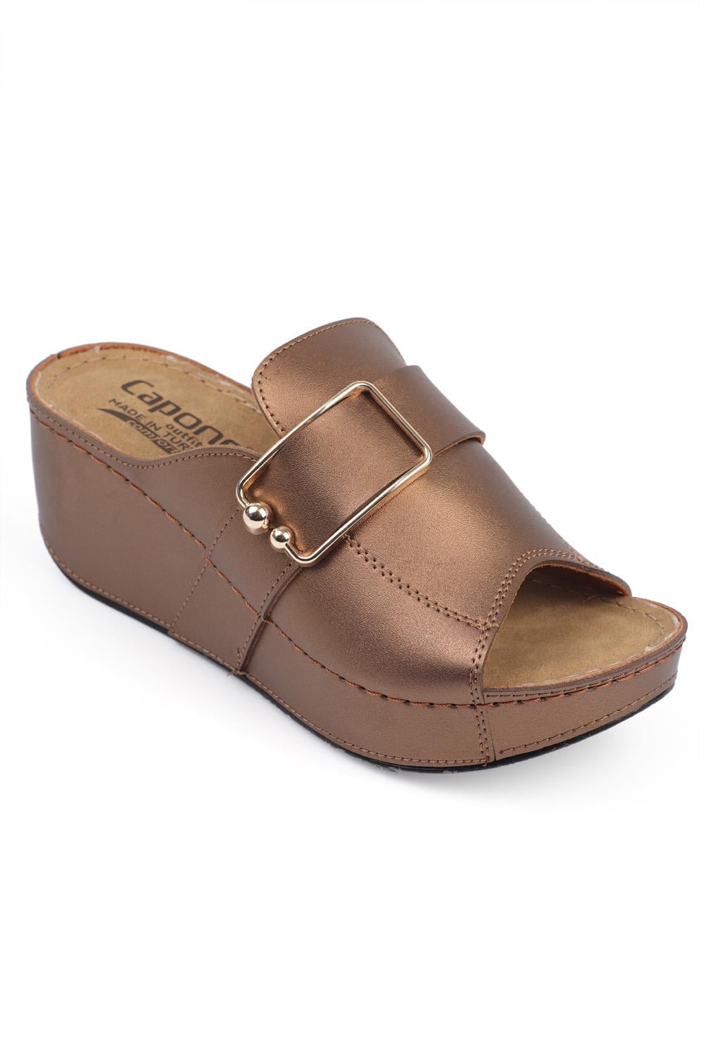 Capone 612245 Women Copper Slingback Comfort Anatomical Sandals