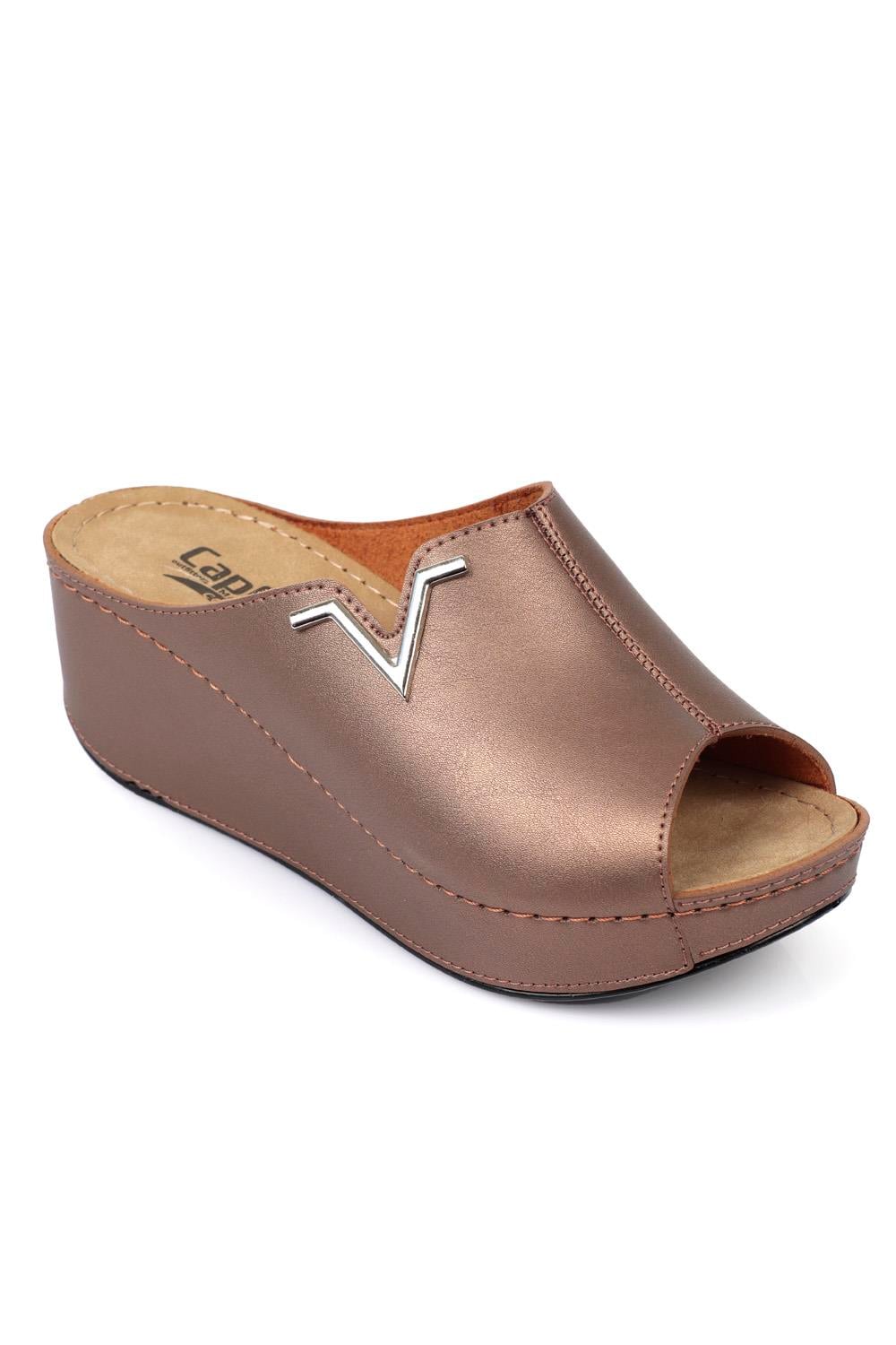 Capone 6145 Women Copper Platform V Clip Accessory Sandals