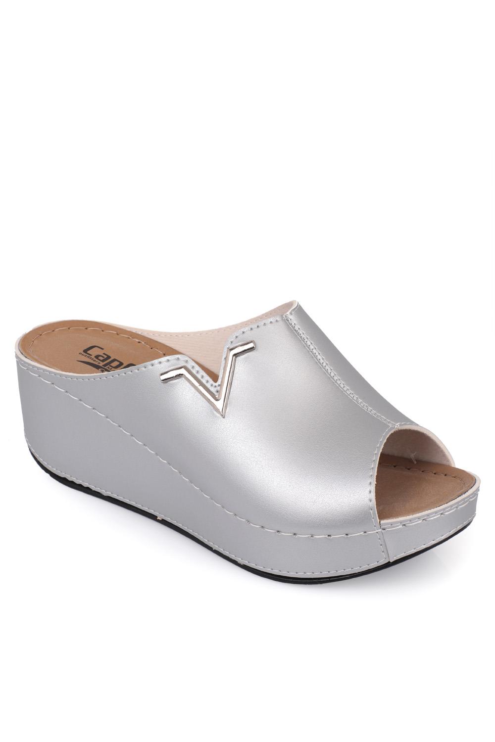 Capone 6145 Women Silver Platform V Clip Accessory Sandals
