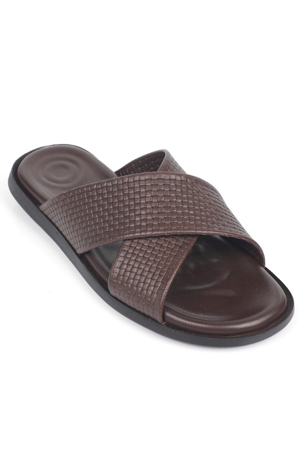 Capone Cross Strap Woven Pattern Men Sandal