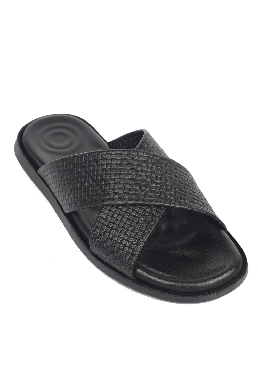 Capone Cross Strap Woven Pattern Men Sandal