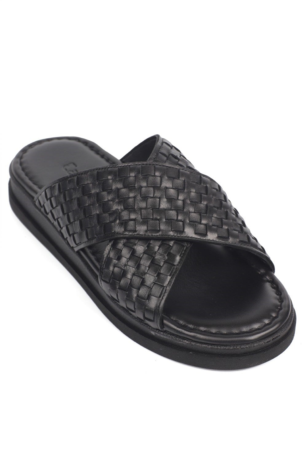 Capone Cross Strap Woven Pattern Men Sandal