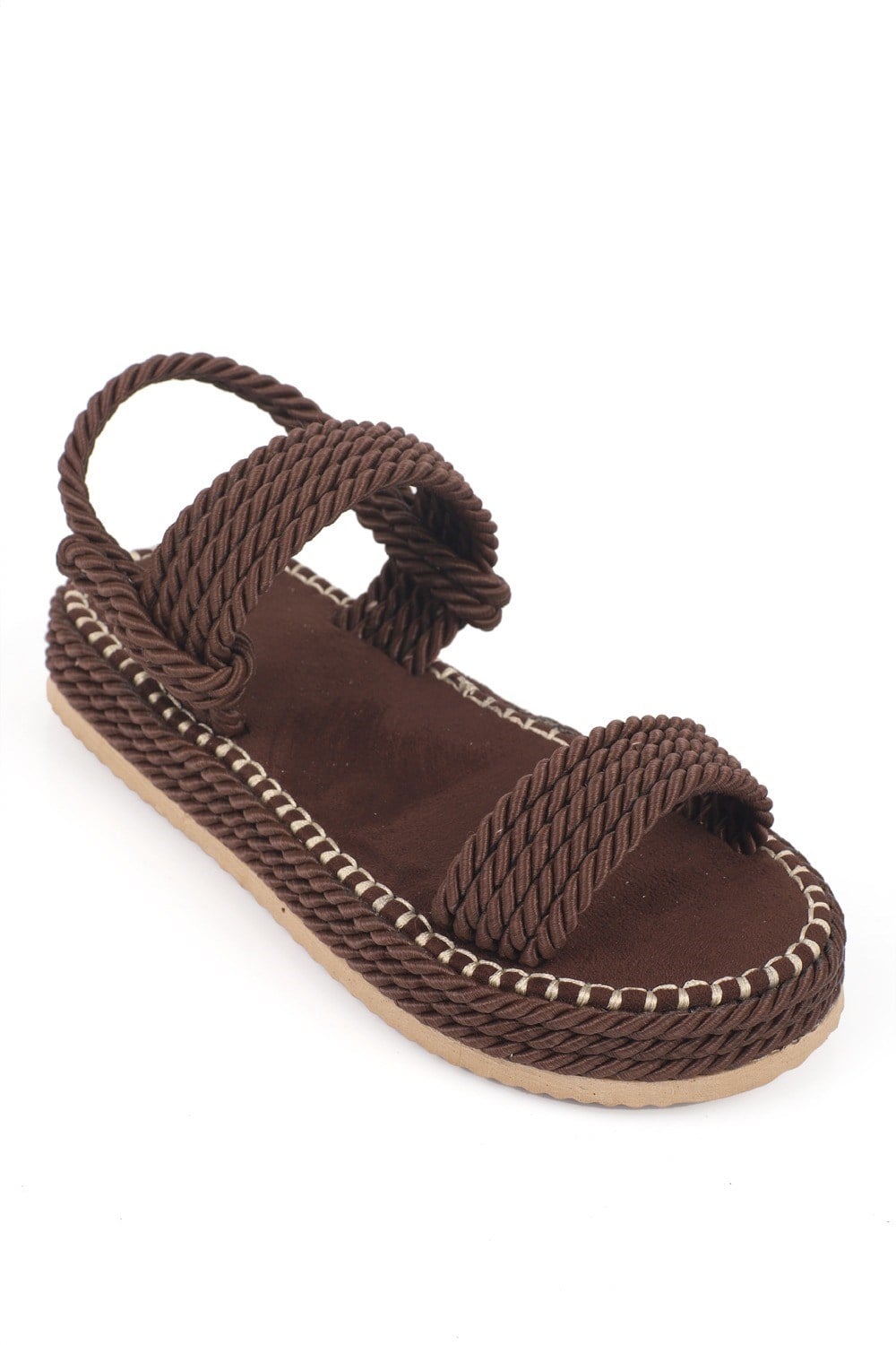 Capone Eileen Wedge Heel Corded Women Brown Slippers