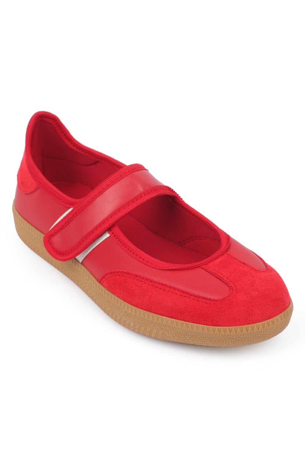 Capone Fianna Adjustable Strap Women Red White Ballet Flat