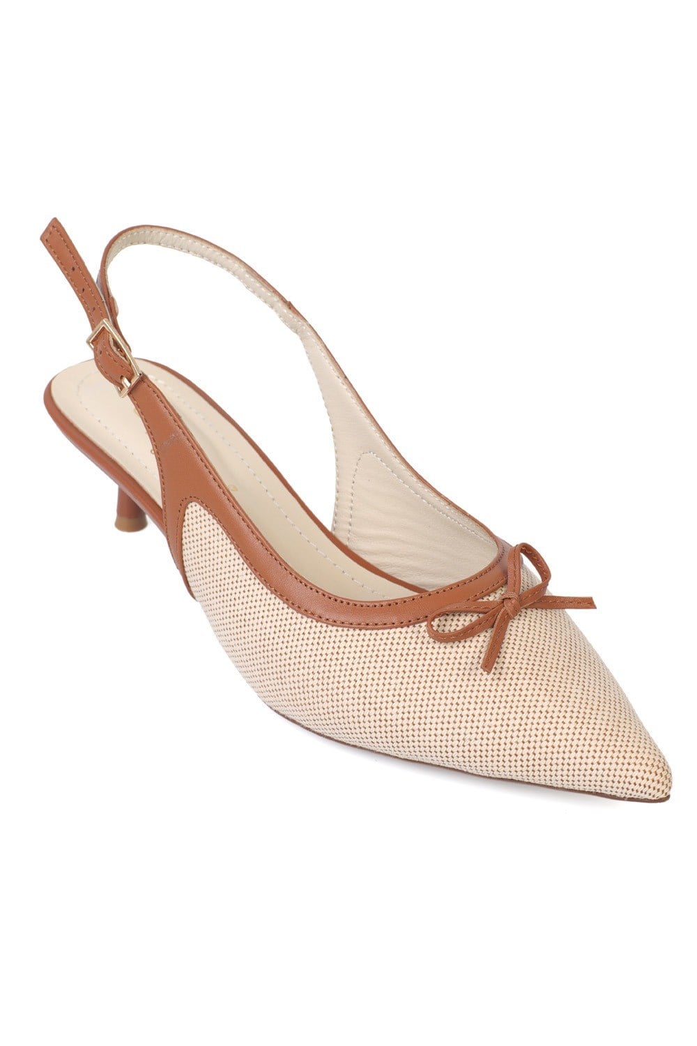 Capone Gwenn Genuine Leather Pointed Toe Open Back Mid Heel Women  Shoe