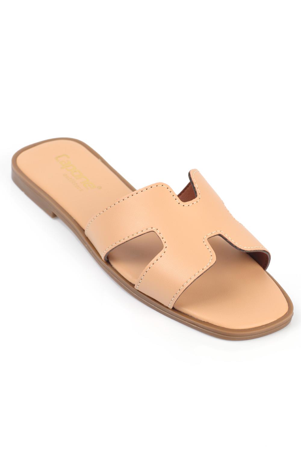 Capone Halsey Women Nude Slide Flat Sandals