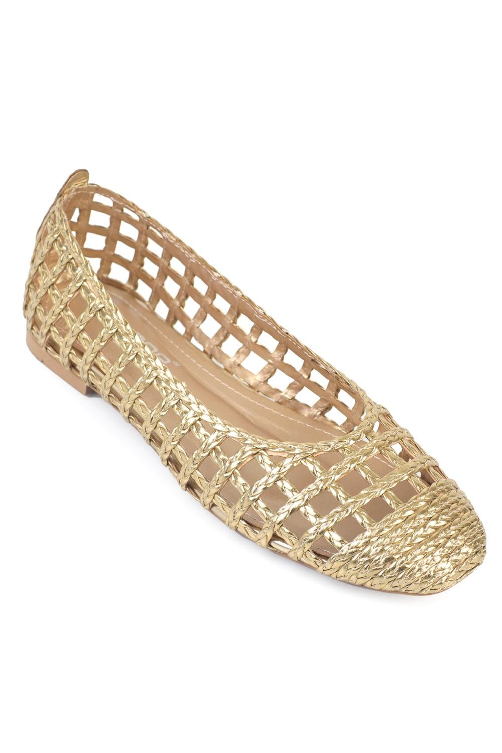Capone Heide Woven Women Gold Ballet Flat