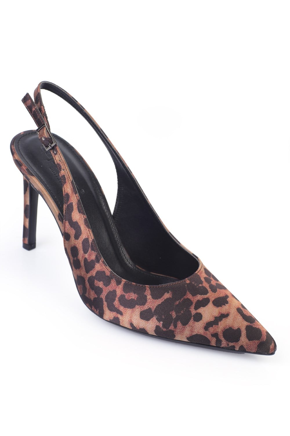 Capone Helsa Heeled Open Back Women Satin Leopard Stiletto