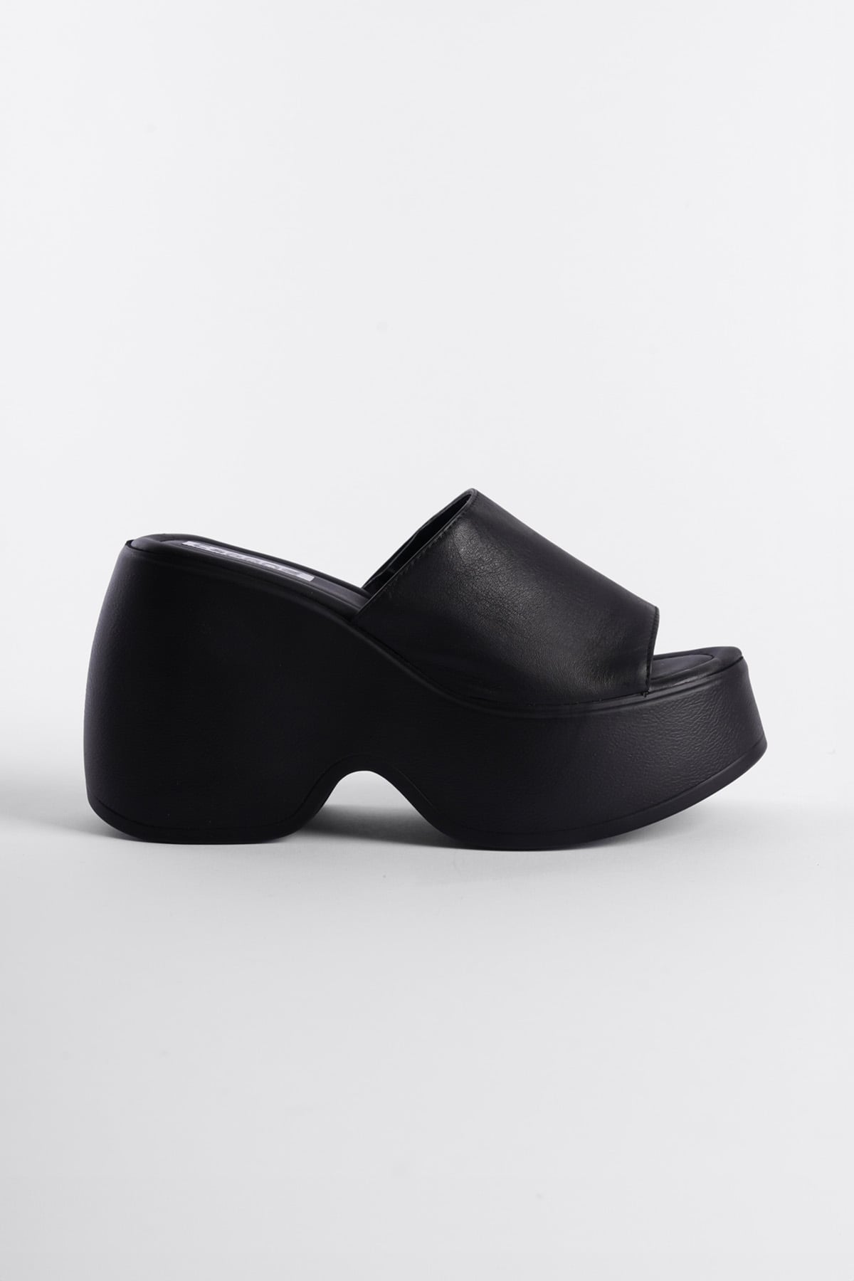 Capone High Wedge Heel Genuine Leather Women Black Sandals