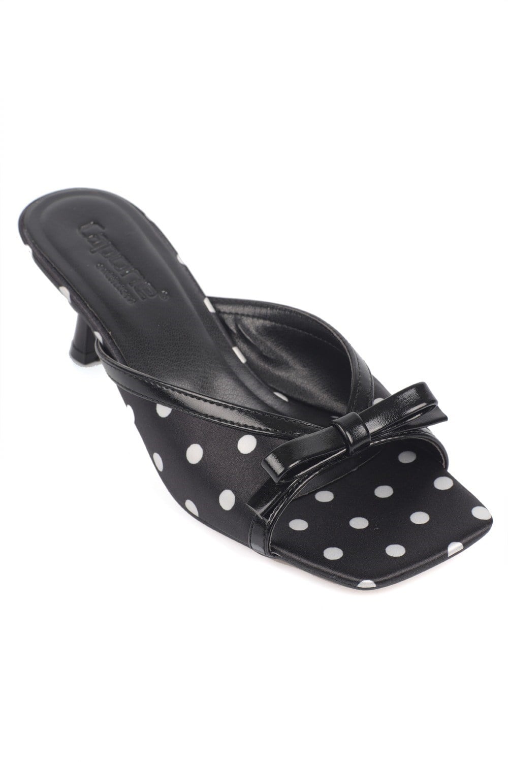 Capone Issy Satin Mid Heel Square Toe Women  Sandal