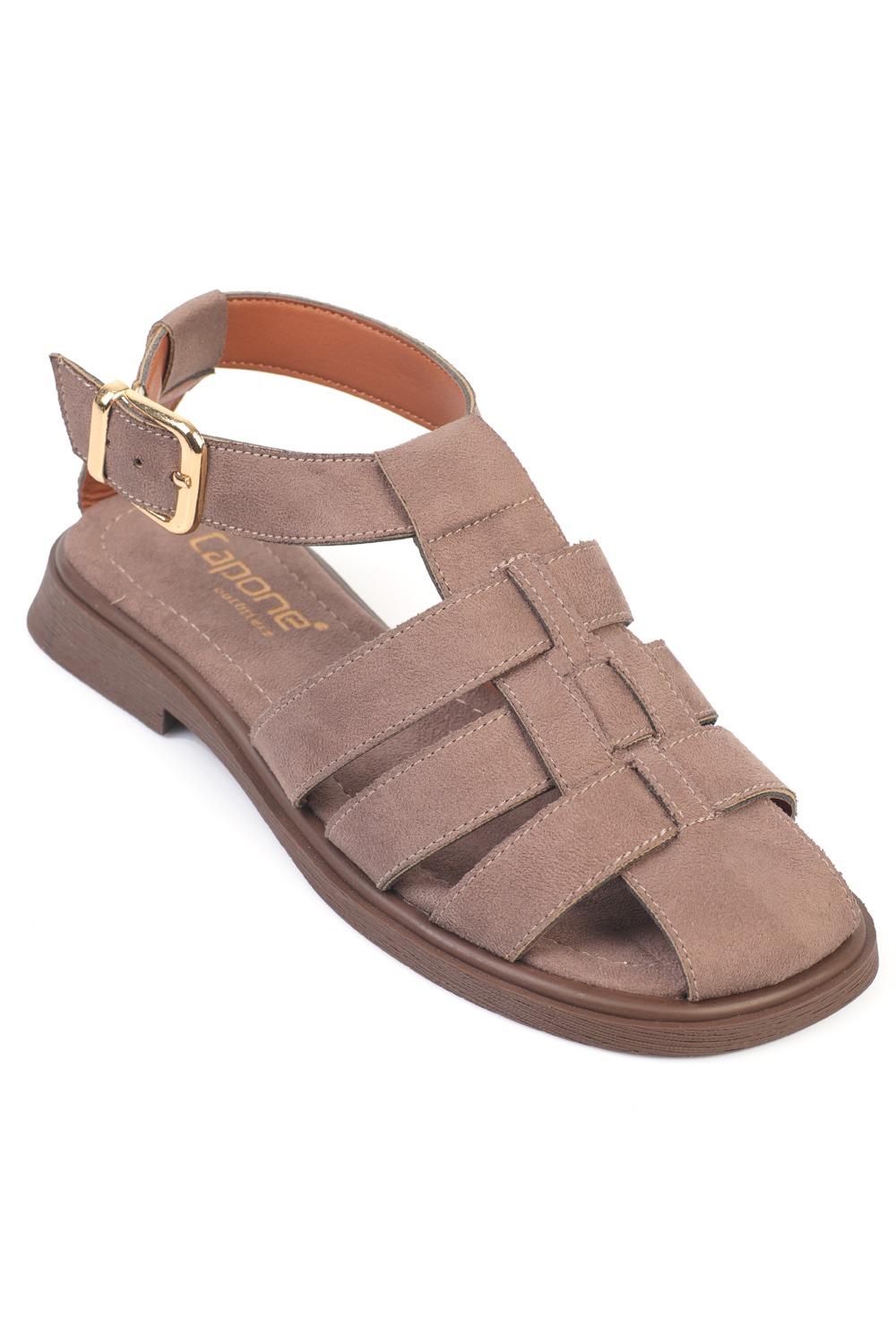 Capone Jennife Suede Look Gladiator Women Sued Mink Sandal