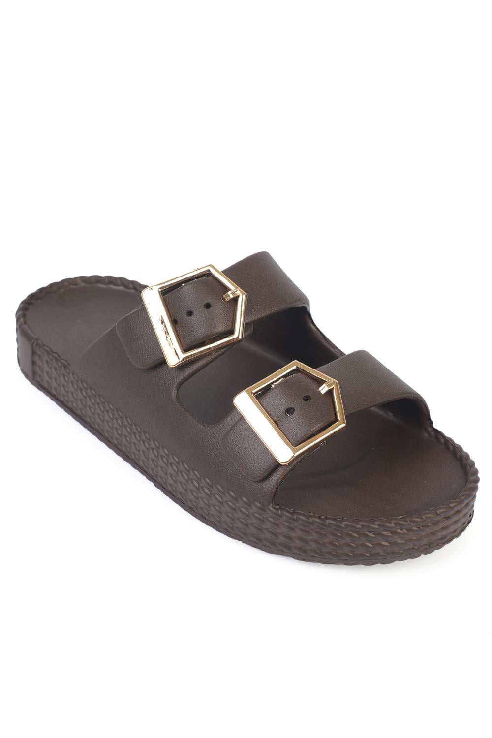 Capone Jolyn EVA Double Buckle Women Brown Sandal