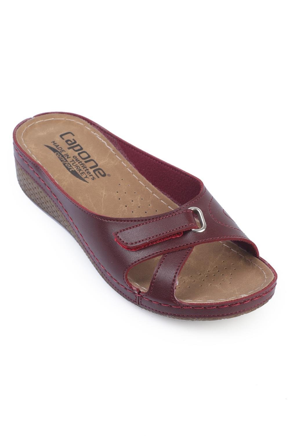 Capone Karen Z0777 Women Burgundy Slide Comfort Anatomical Sandals