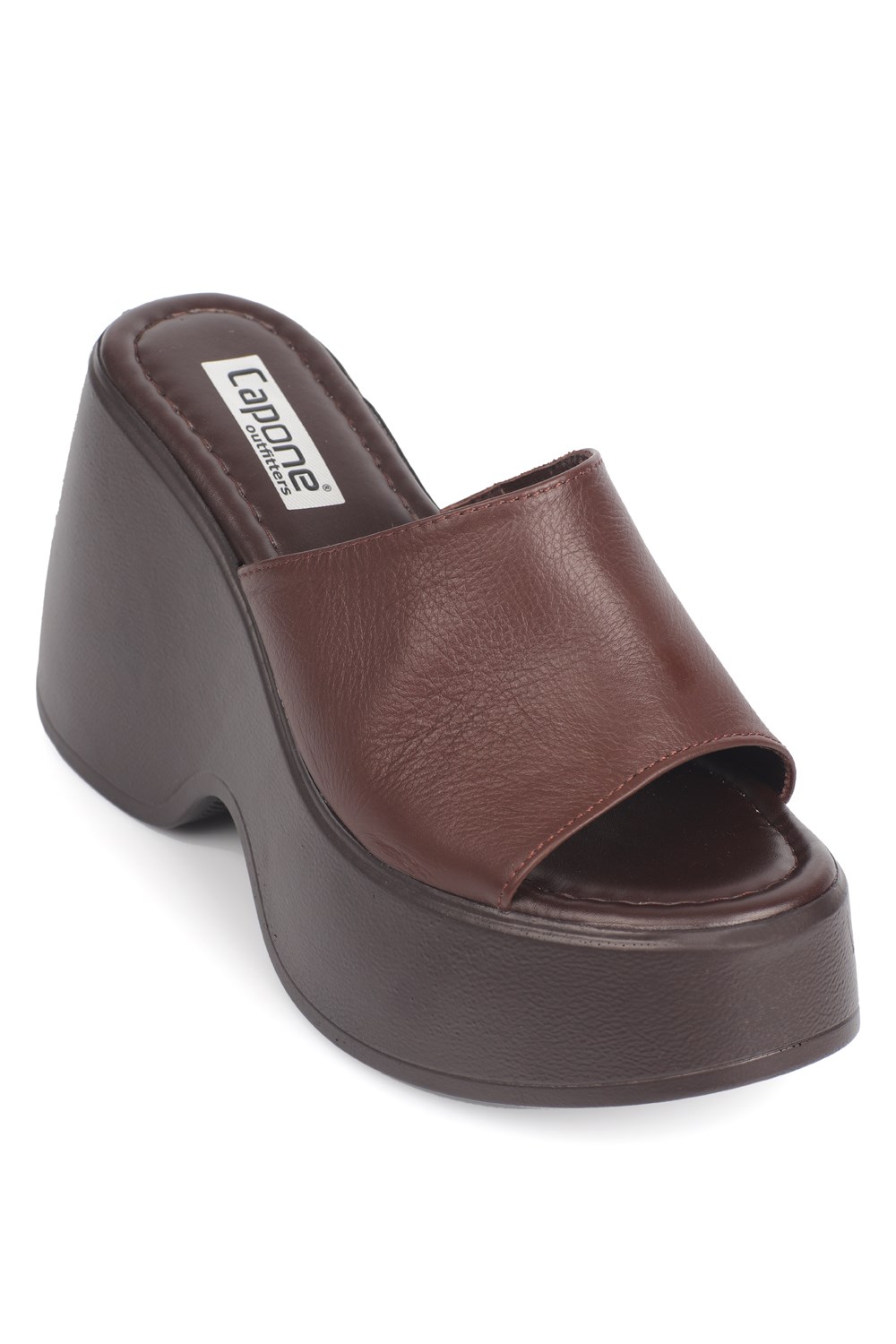 Capone Lena High Wedge Heel Women Brown Sandals