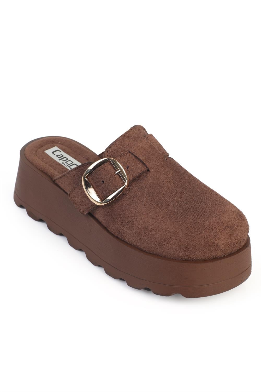 Capone Minette Furry Faux Suede Women Sued Brown Clogs