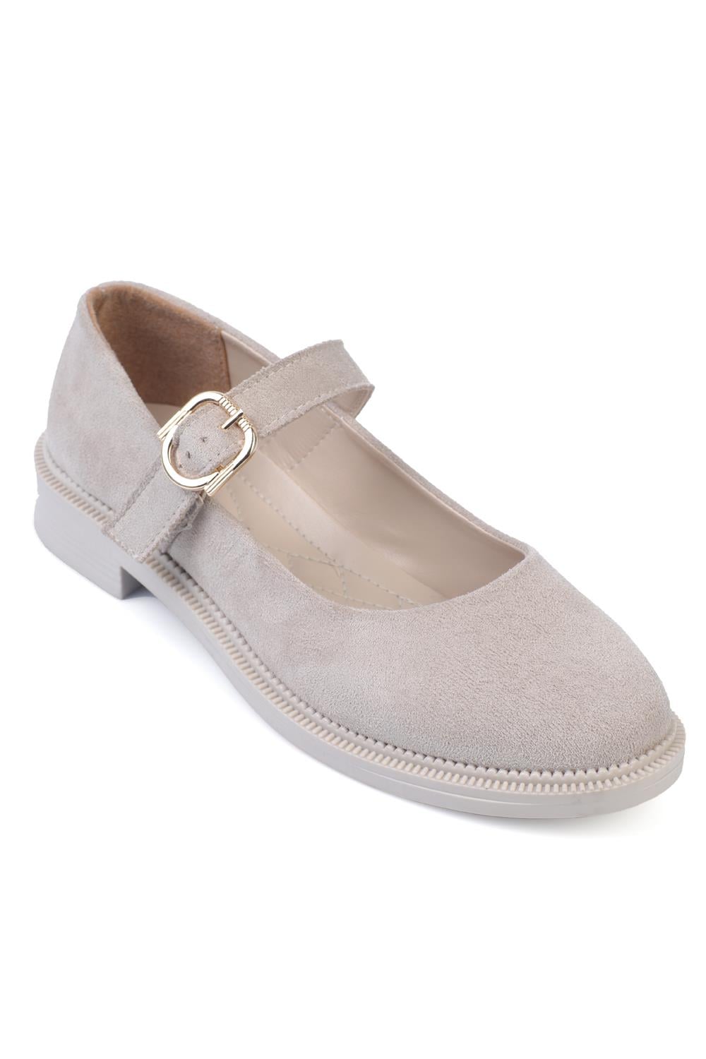 Capone MJ Side Buckle Women Beige Shoes