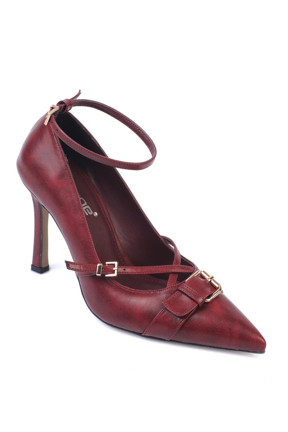 Capone Outfitters 8702 Women Burgundy Heeled