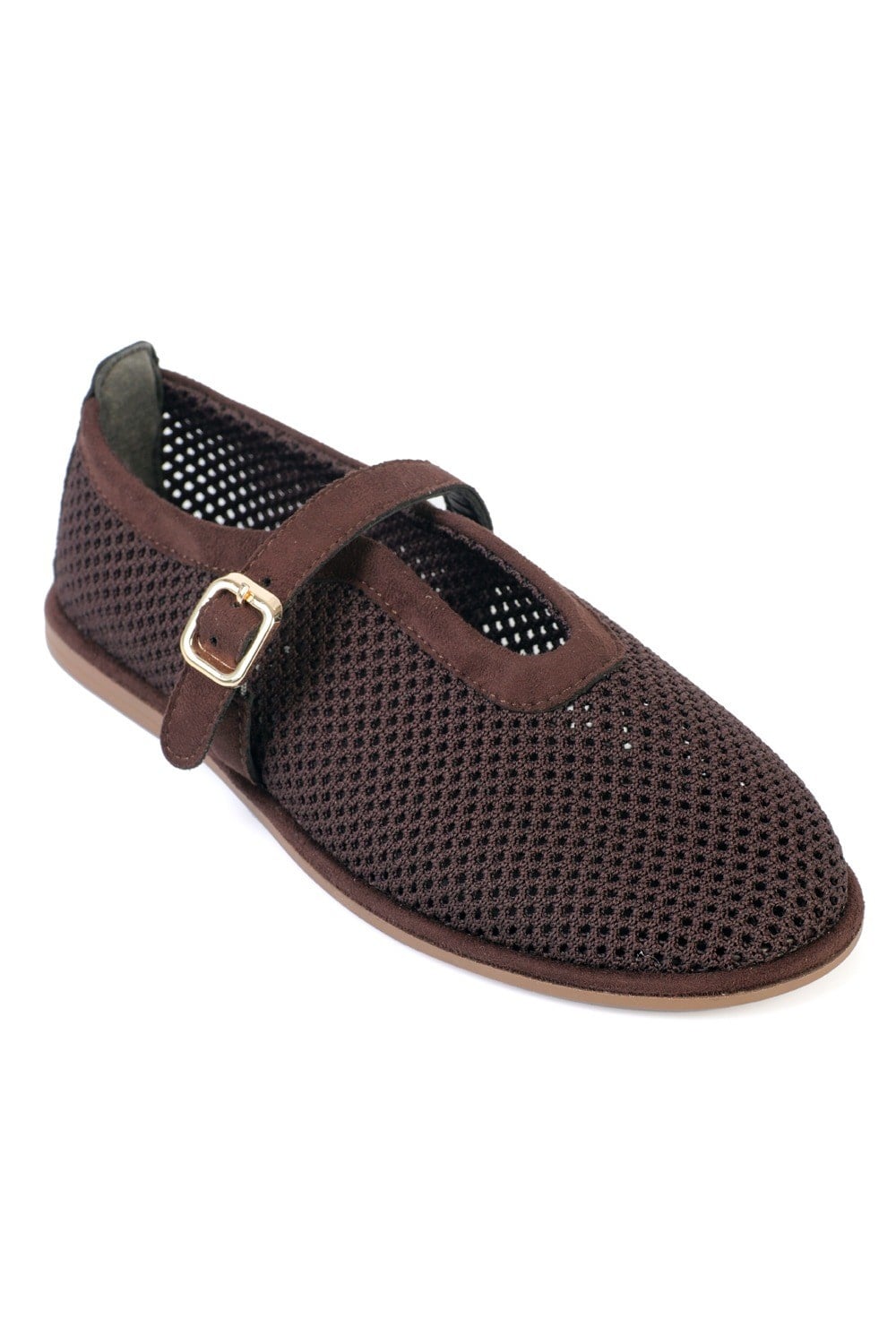 Capone Outfitters GNT01 Women Sued Brown Ballerina