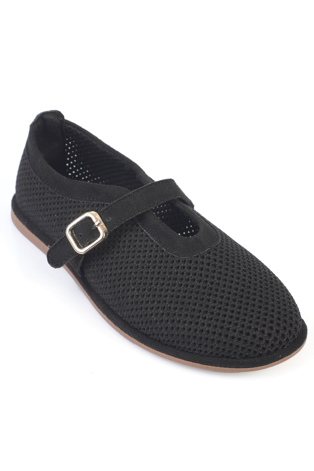 Capone Outfitters GNT01 Women Suede Black Ballerina