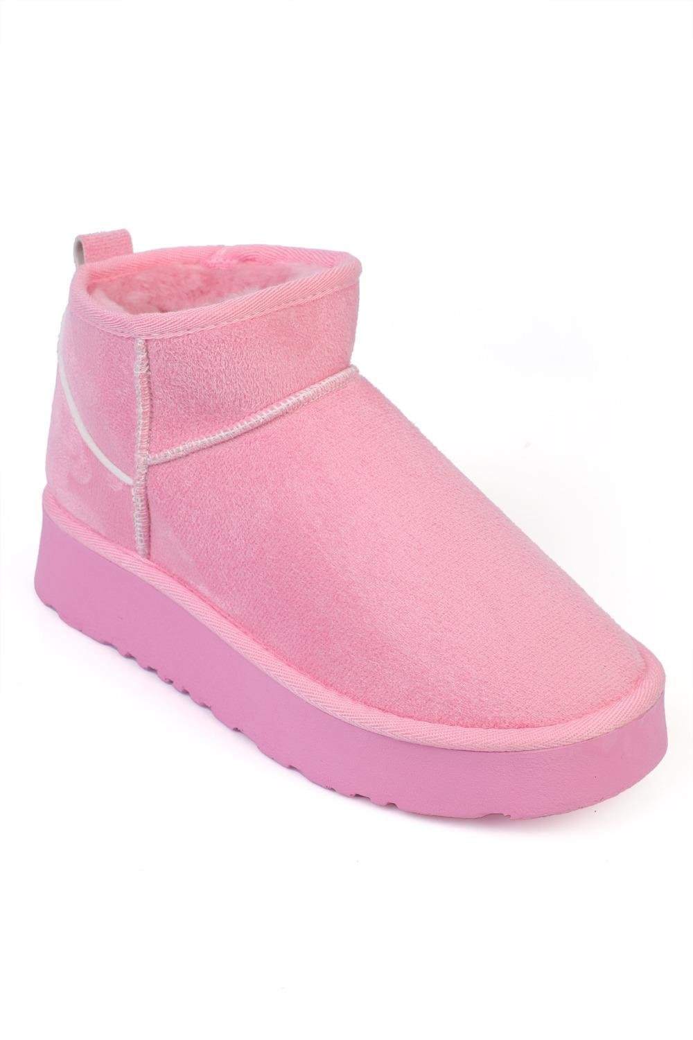 Capone Thick Sole Round Toe Fur Lined Short Woman Boots