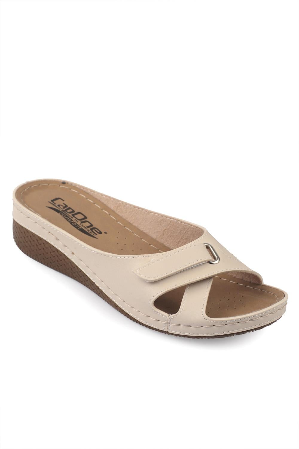 Capone Z0777 Women Beige Slide Comfort Anatomical Sandals