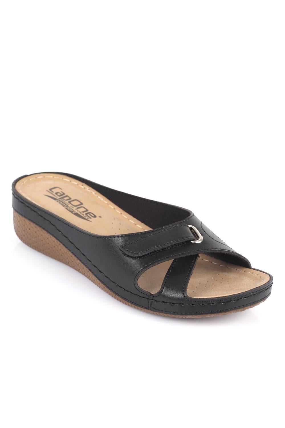 Capone Z0777 Women Black Slide Comfort Anatomical Sandals