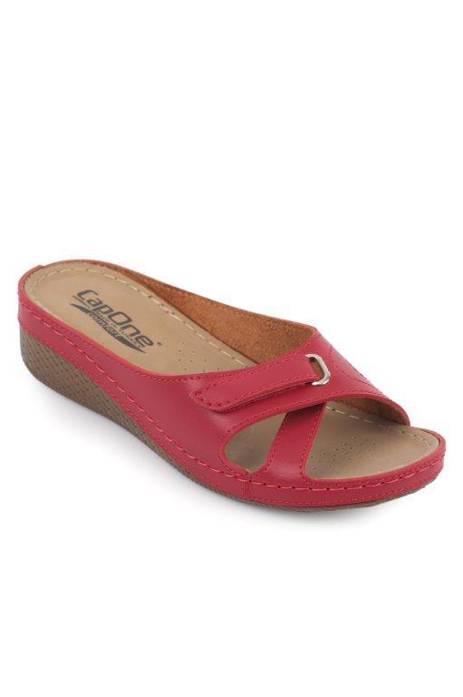 Capone Z0777 Women Red Slide Comfort Anatomical Sandals