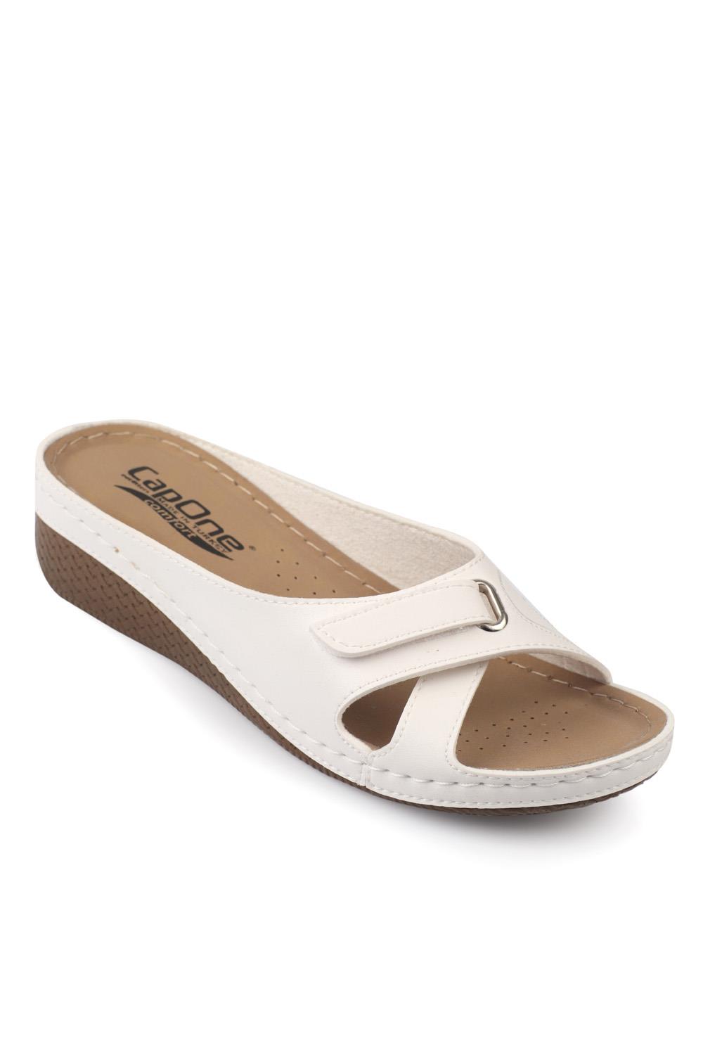Capone Z0777 Women White Slide Comfort Anatomical Sandals