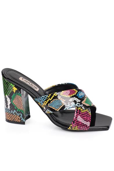 Capone Loria 015 Block Heel Blunt Toe Women Multicolored Sandals image 2