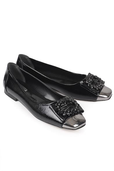 Capone 058 Women Black Cristal Embellished Ballet Flats image 5