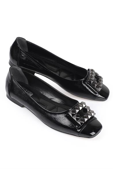 Capone Agata 070 Women Black Metalic Bouckle Ballet Flats image 5
