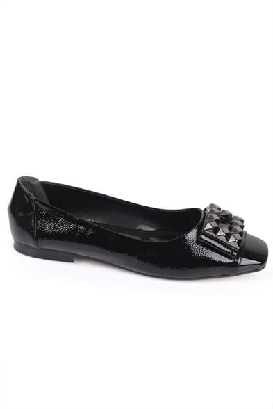 Capone Agata 070 Women Black Metalic Bouckle Ballet Flats image 4