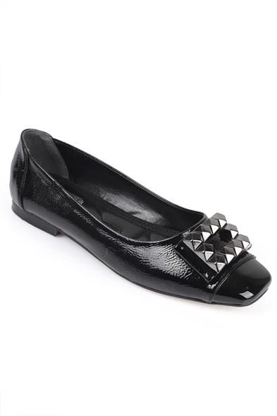 Capone Agata 070 Women Black Metalic Bouckle Ballet Flats image 1