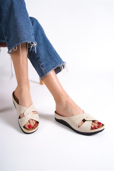 Capone Janel 107090 Women Beige Slingback Comfort Anatomical Sandals image 2