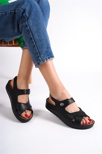 Capone Cecil 107090 Women Black Slingback Comfort Anatomical Sandals image 2