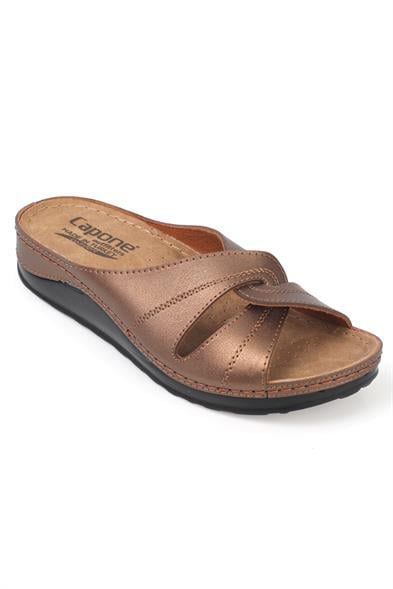 Capone Janel 107090 Women Copper Slingback Comfort Anatomical Sandals