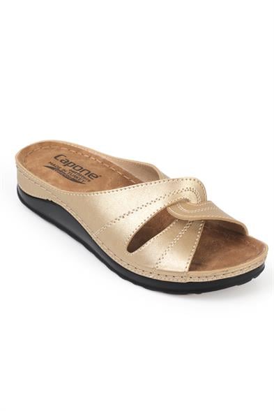 Capone Janel 107090 Women Gold Slingback Comfort Anatomical Sandals