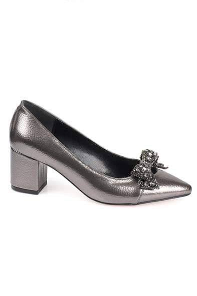 Capone Odele 645 Women Platinum Heel Cristal Embellished Bow Tie Shoes image 4