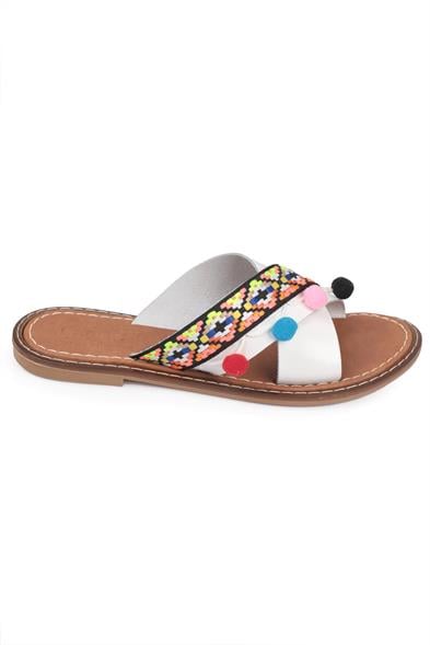 Capone Mada 8084 Genuine Leather Cross Band Women White Sandals image 4