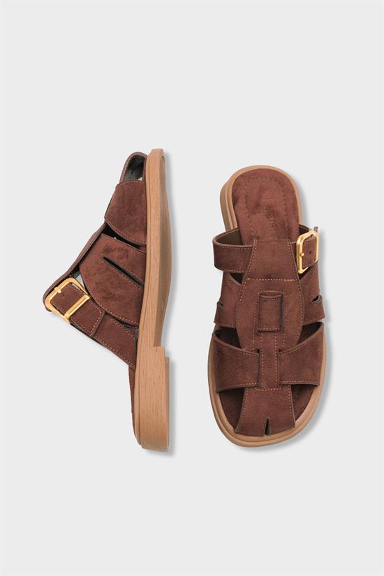 Capone  Alanna Suede Look Gladiator Women Sued Brown Sandal image 6